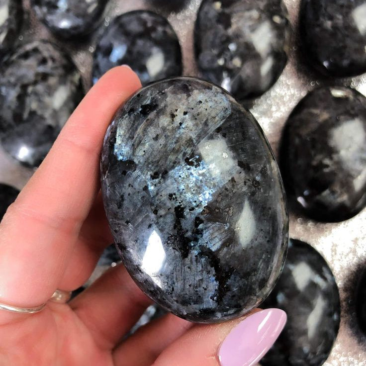 Larvikite Palm Stone
