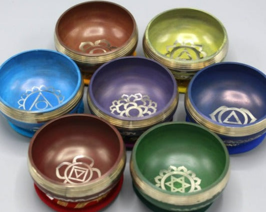 7 Chakra Brass Tibetan Singing Bowls neom.soul