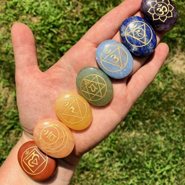 7 Chakra Engraved Tumble Stones neom.soul