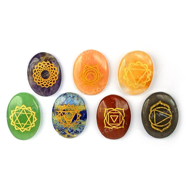 7 Chakra Engraved Tumble Stones neom.soul
