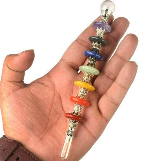 7 Chakra Oval Disc Crystal Healing wand