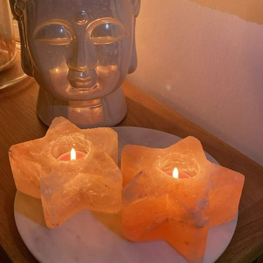 Himalayan Salt Candle holder ( Star shaped) neom.soul