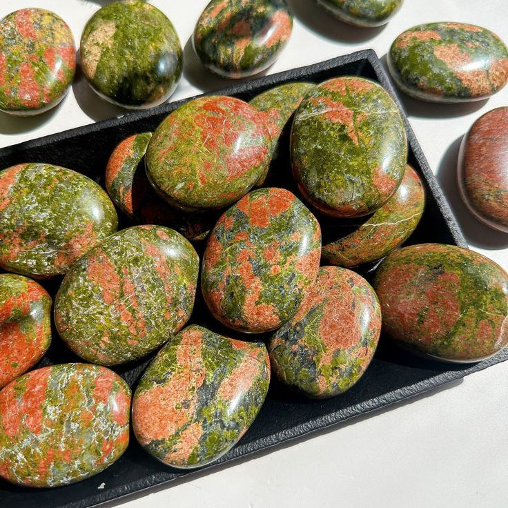 Unakite Palm Stone