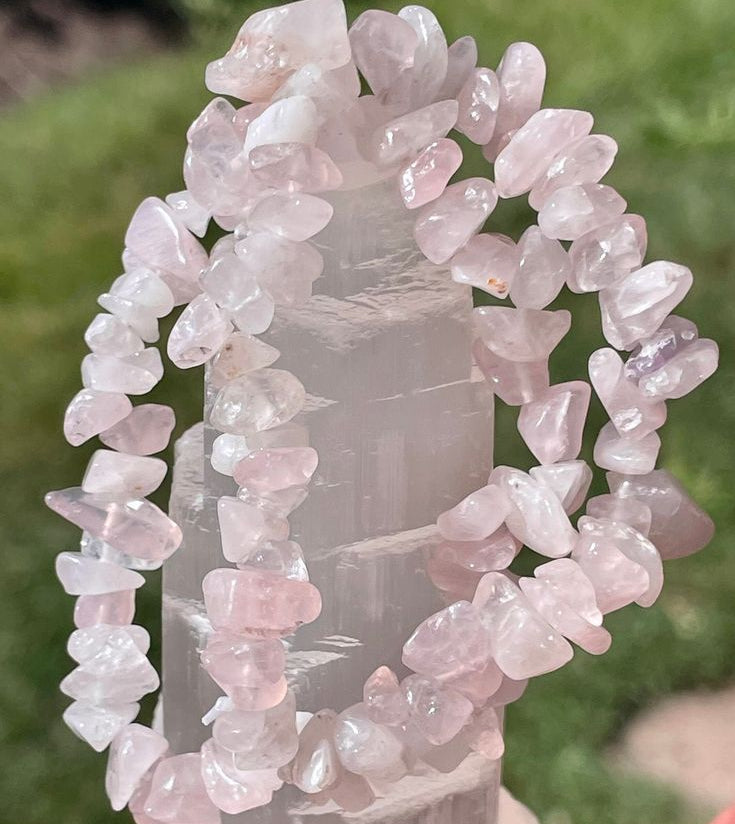 Rose Quartz Chips Bracelet