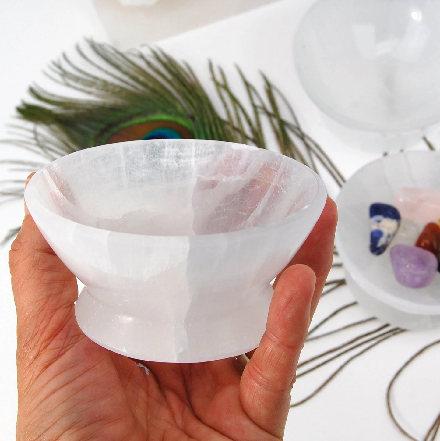 Selenite Round charging bowl