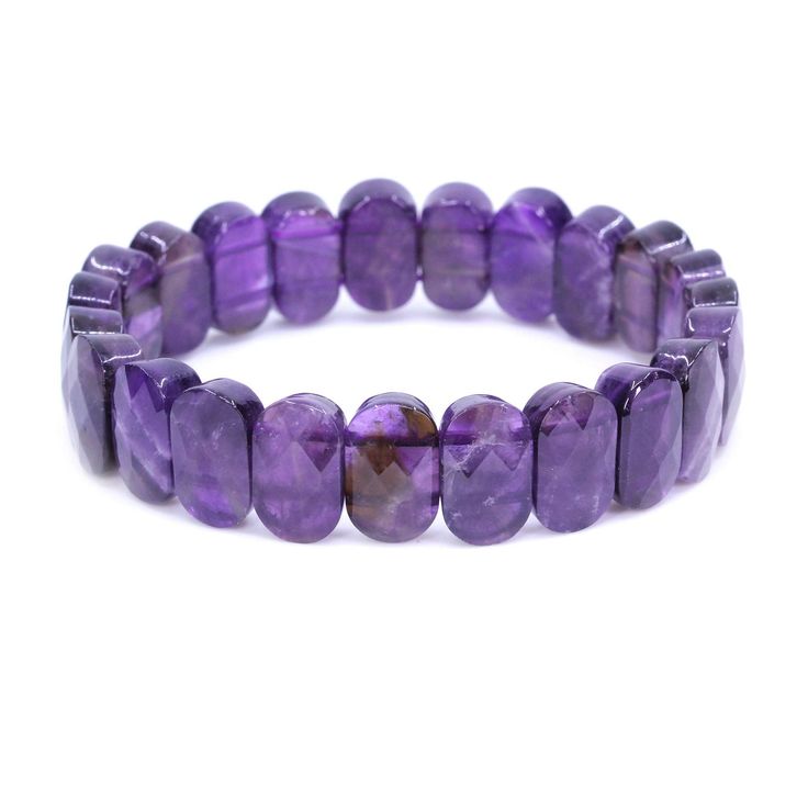 Amethyst Oval Stretch Bracelet