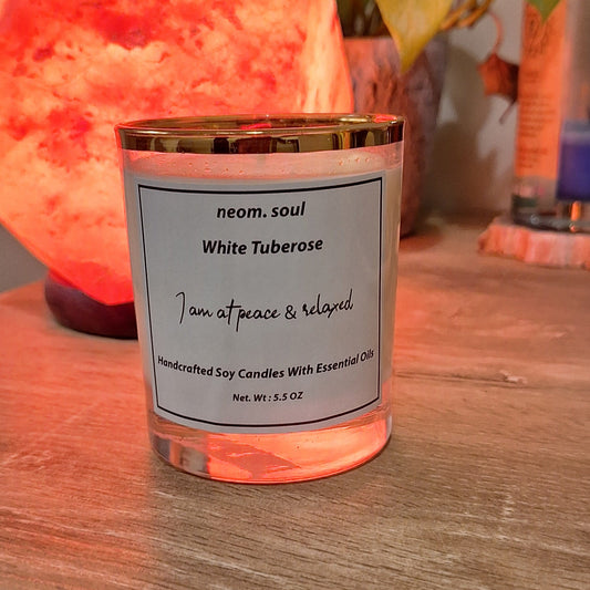 Handpoured soy essential oil candles - White Tuberose
