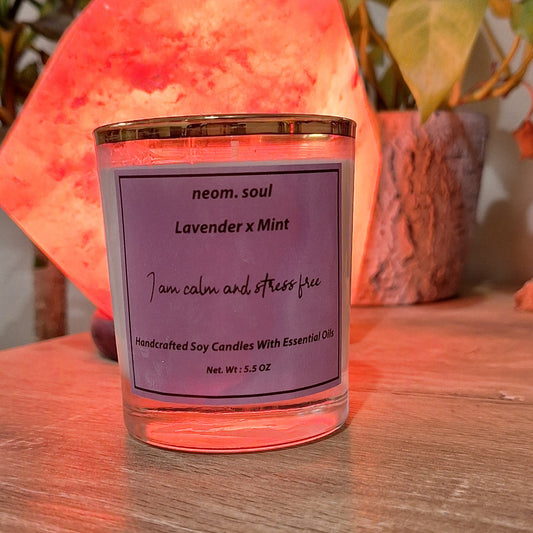 Handpoured soy essential oil candles - Lavender x Mint
