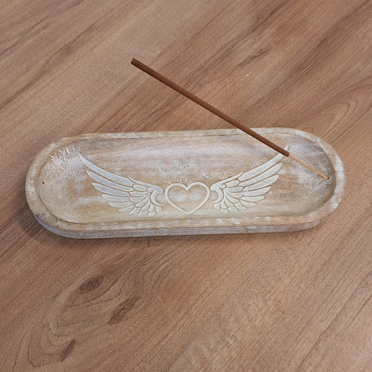 Big Wooden Incense holder - Angel Wings
