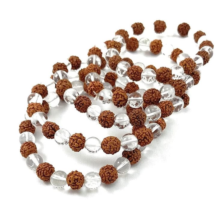 Rudraksha Bracelet with Clear Quartz Crystal