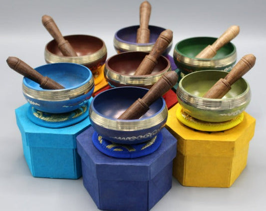 7 Chakra Brass Tibetan Singing Bowls neom.soul