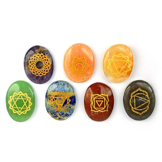 7 Chakra Engraved Tumble Stones neom.soul