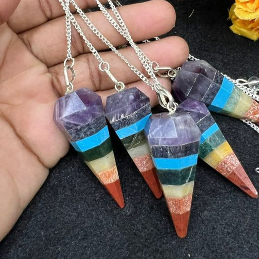 7 Chakra crystal bonded pendulum neom.soul