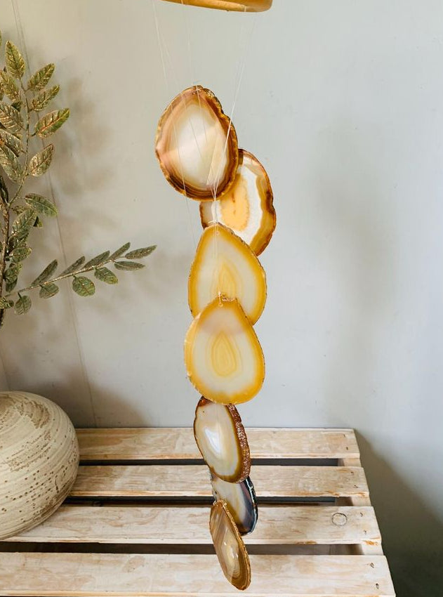 Natural Agate slices crystal windchimes