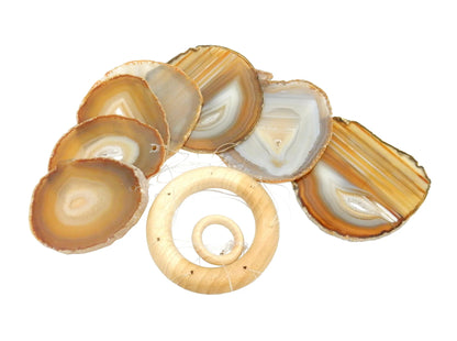 Natural Agate slices crystal windchimes