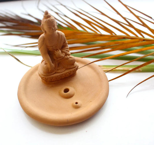 Buddha Meditation Clay Incense Holder