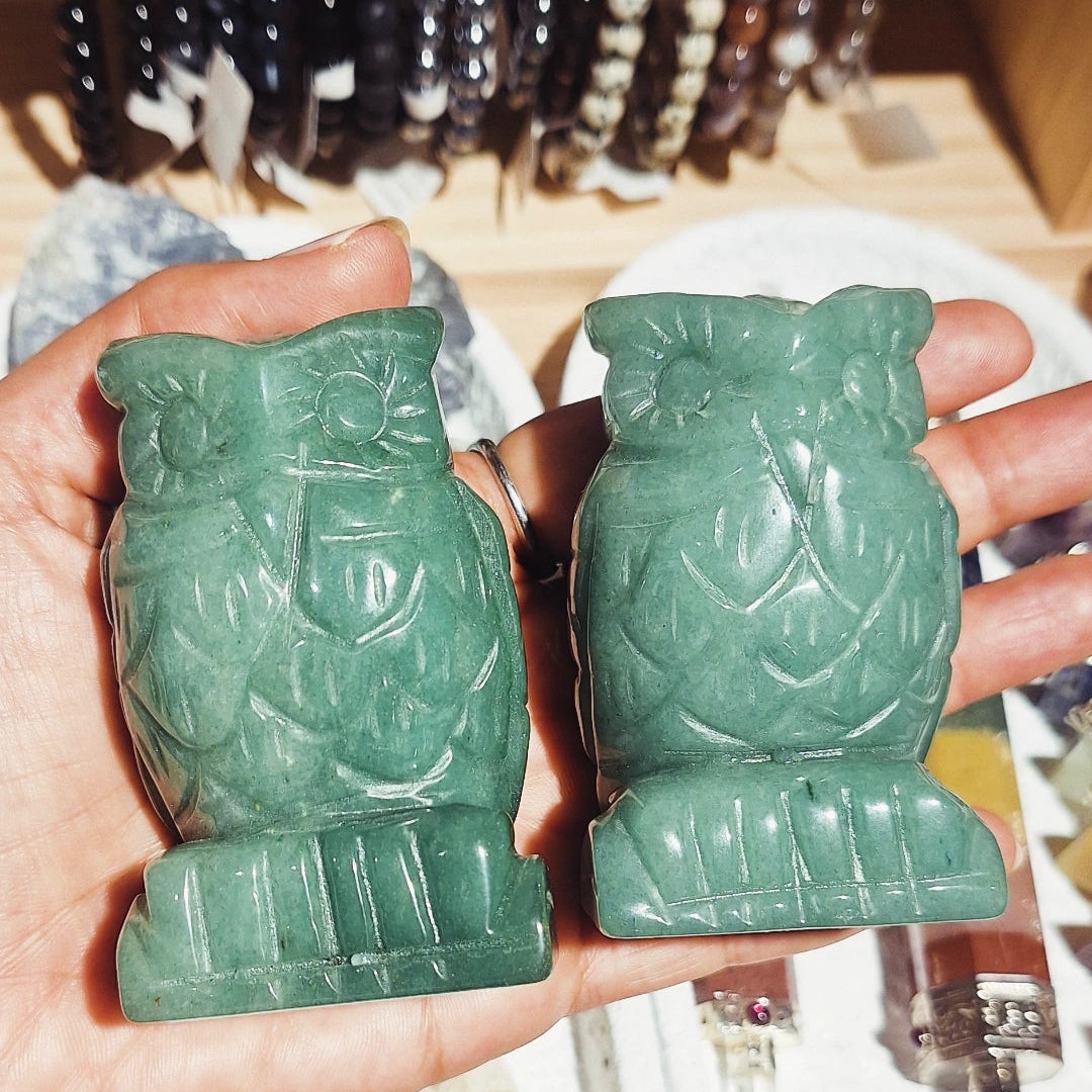 Green Aventurine Owl
