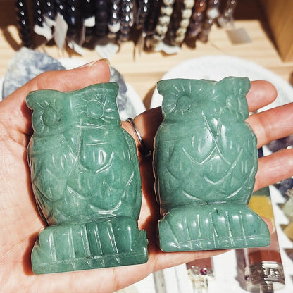 Green Aventurine Owl