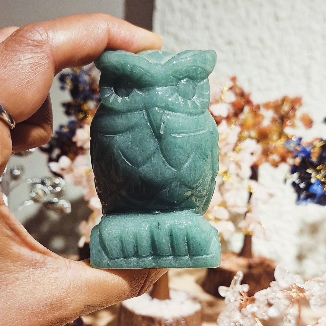 Green Aventurine Owl