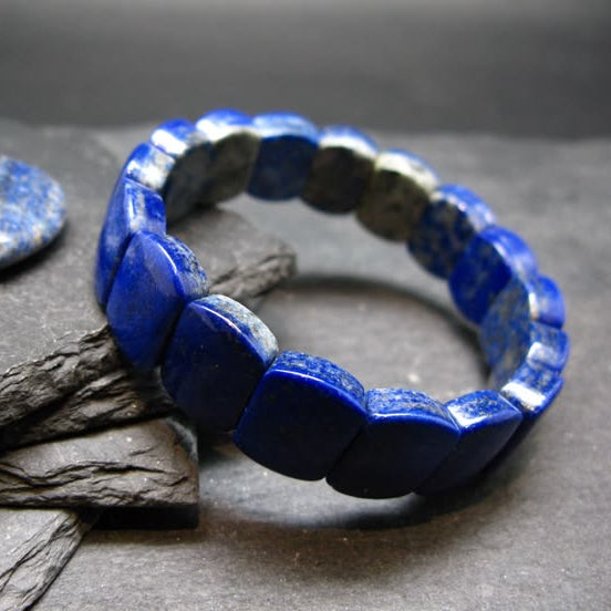 Lapiz Lazuli Oval Stretch Bracelet