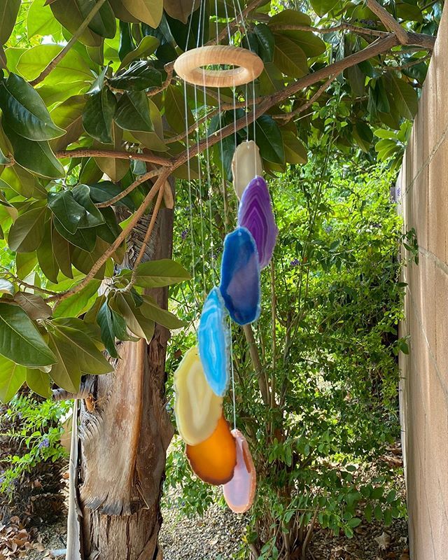Coloured Agate Slice Windchime