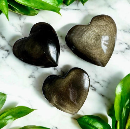 Golden Sheen Obsidian Heart
