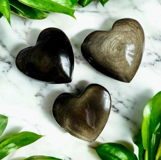 Golden Sheen Obsidian Heart