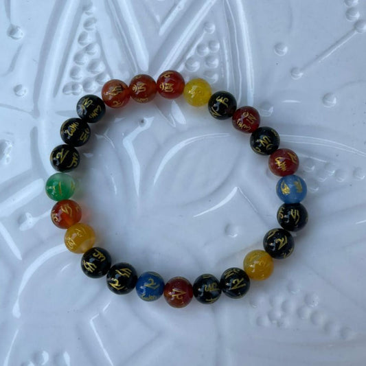 Om Mani Pade Hum Multi onyx bracelet neom.soul