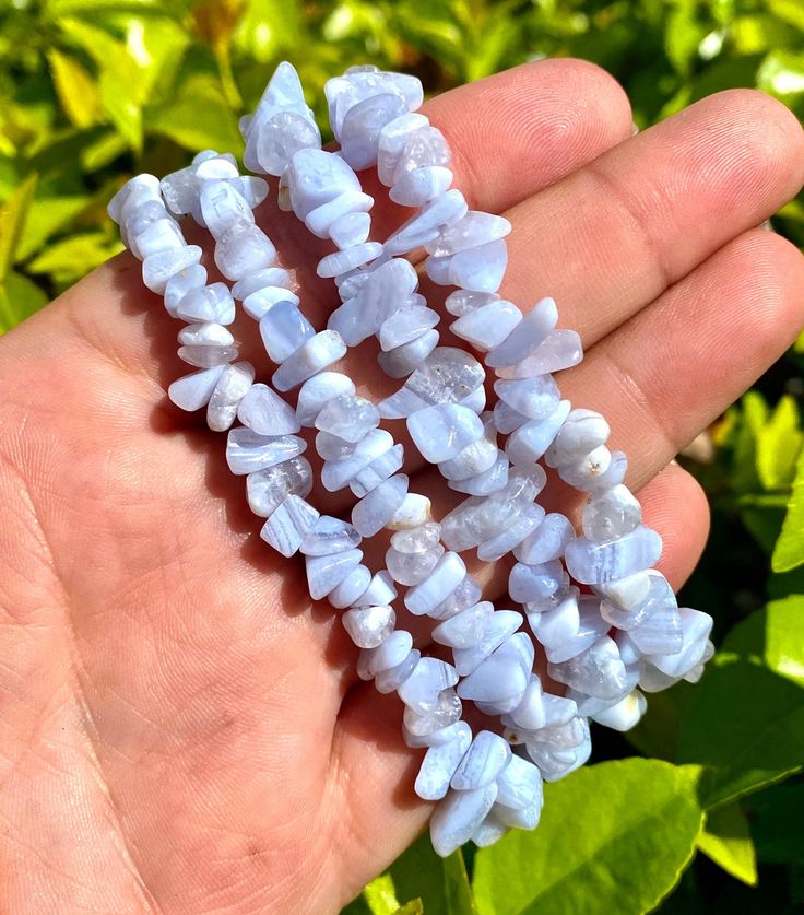 Blue Lace Agate Chips Bracelet