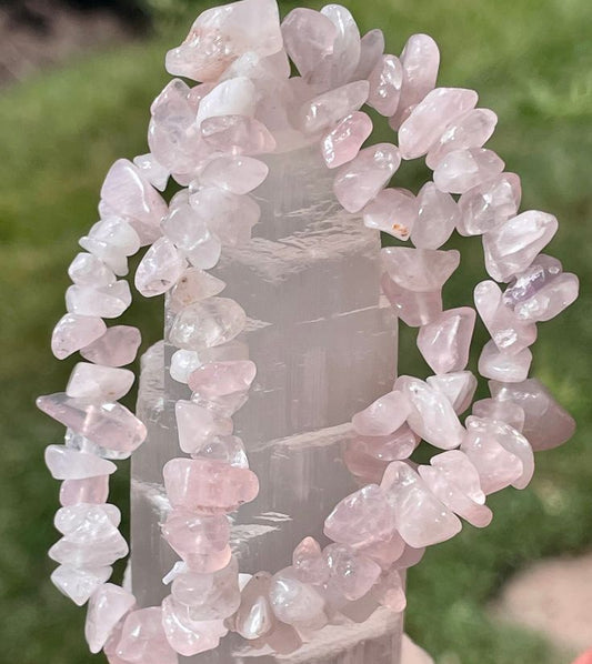 Rose Quartz Chips Bracelet