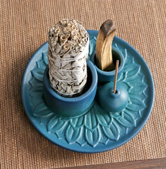 Sage Palo Santo Incense Holder - Blue