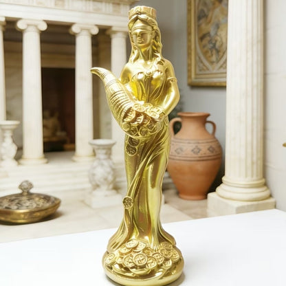 Lady Fortuna Golden Statue for Wealth & Good Luck