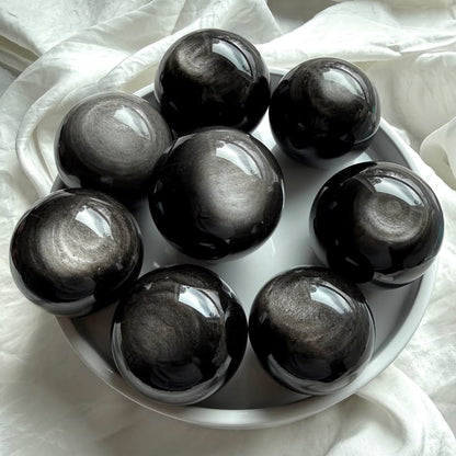 Silver Sheen Obsidian Sphere