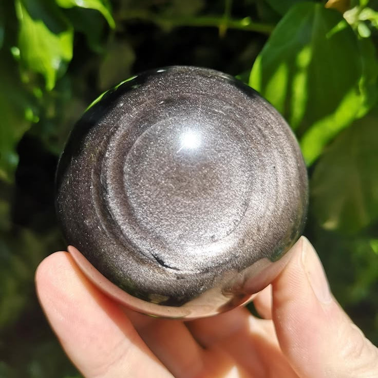 Silver Sheen Obsidian Sphere