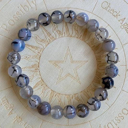 Spider Web Agate Bracelet